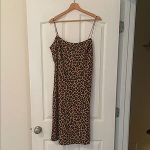 Abercrombie & Fitch Brown Leopard Midi Dress
